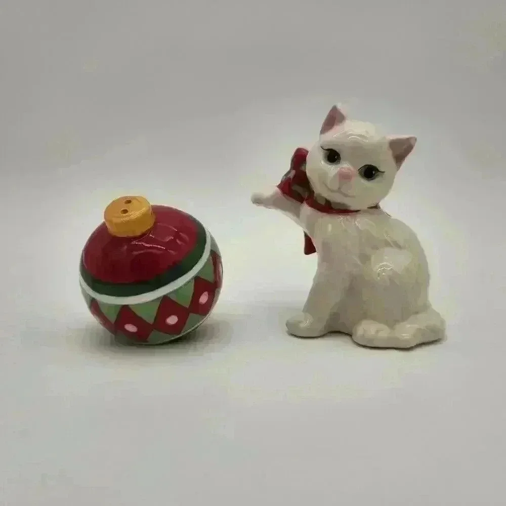 NWT‎ Fritz & Floyd 2008 Super Cute Yuletide Cat Salt & Pepper Shakers Holiday